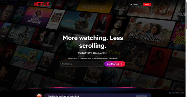 Security scan screenshot of http://helpdesknetflix.com