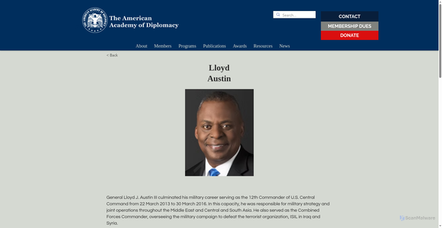 Security scan screenshot of https://www.academyofdiplomacy.org/members-1/austin/lloyd