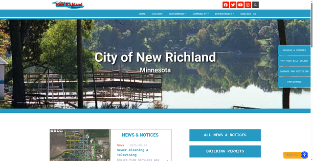 Security scan screenshot of https://newrichlandmn.gov/