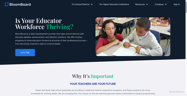 Security scan screenshot of https://bloomboard.com
