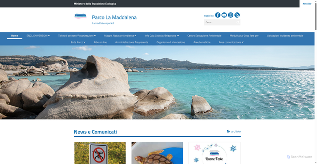 Security scan screenshot of https://www.lamaddalenapark.it/