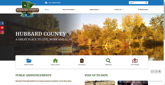Security scan screenshot of https://www.hubbardcounty.gov/
