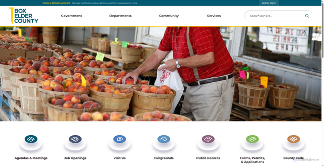 Security scan screenshot of https://www.boxeldercountyut.gov