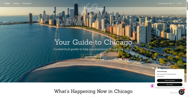 Security scan screenshot of https://wherechicago.com/