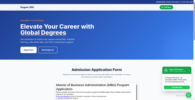 Security scan screenshot of https://mba-admission-gtwv12lqw8.edgeone.app/