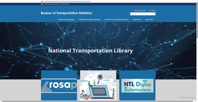 Security scan screenshot of https://ntl.bts.gov