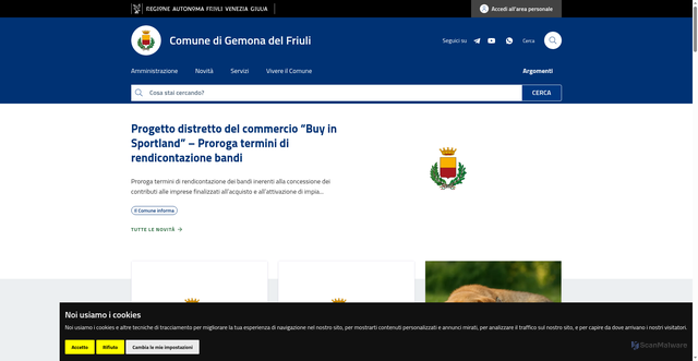 Security scan screenshot of https://www.comune.gemona-del-friuli.ud.it/