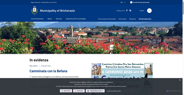 Security scan screenshot of https://www.comune.bricherasio.to.it/it-it/home
