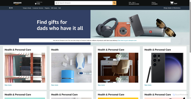 Security scan screenshot of amazon-clone-lemon-phi.vercel.app