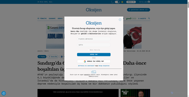 Security scan screenshot of https://gazeteoksijen.com/turkiye/istanbulda-hissedilen-deprem-meydana-geldi-255194