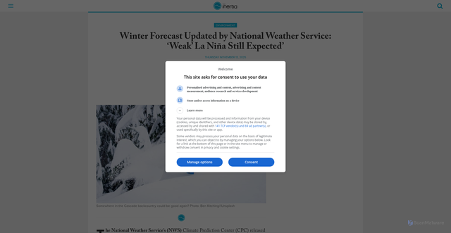 Security scan screenshot of https://www.theinertia.com/environment/la-nina-winter-forecast-national-weather-service/