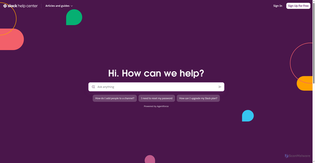 Security scan screenshot of http://slacksupport.com
