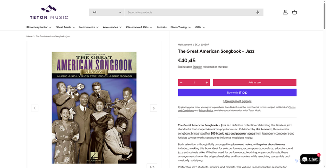 Security scan screenshot of https://www.tetonmusic.com/products/the-great-american-songbook-jazz?srsltid=AfmBOooAmfR6bvWXFX5So0k851fV9VnwtfyQSQYyL9w6eXgmKMRBsLkB