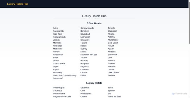 Security scan screenshot of https://luxuryhotelshub.com