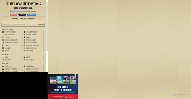 Security scan screenshot of https://rdr2map.com/