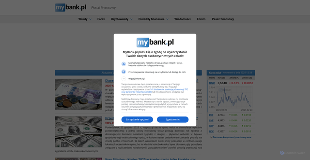 Security scan screenshot of https://mybank.pl