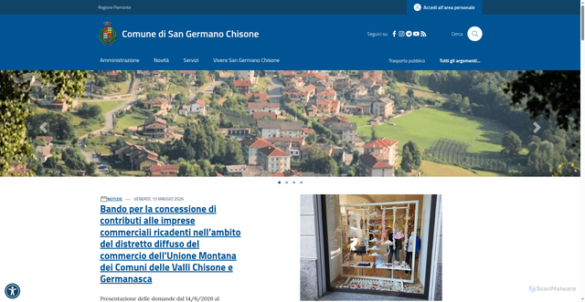 Security scan screenshot of https://www.comune.sangermanochisone.to.it