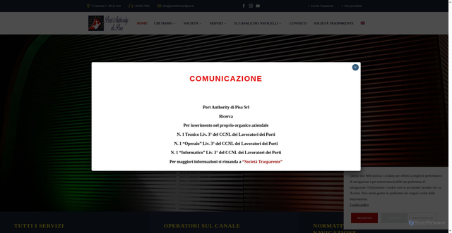Security scan screenshot of https://www.navicelli.it/index.html