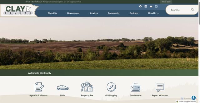 Security scan screenshot of https://claycountymn.gov/