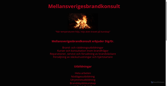 Security scan screenshot of https://mellansverigesbrandkonsult.se