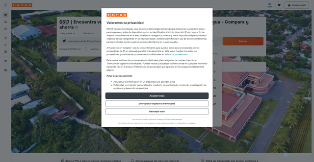 Security scan screenshot of https://www.kayak.com.ni/vuelos/Republica-Dominicana-DO0/Managua-Aeropuerto-Internacional-Augusto-C-Sandino-MGA