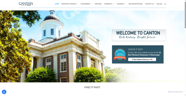 Security scan screenshot of https://cantonms.gov/