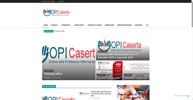 Security scan screenshot of https://www.opicaserta.it/