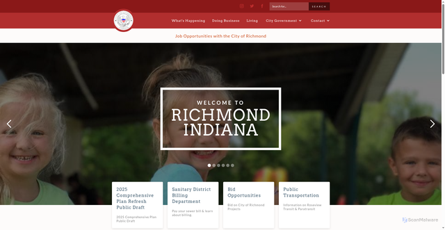 Security scan screenshot of https://www.richmondindiana.gov/