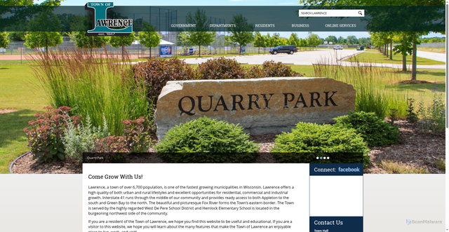 Security scan screenshot of https://www.lawrencewi.gov/
