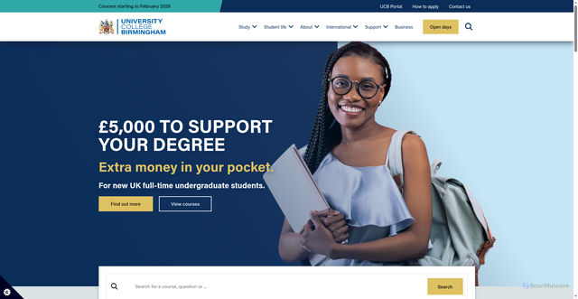 Security scan screenshot of https://www.ucb.ac.uk/
