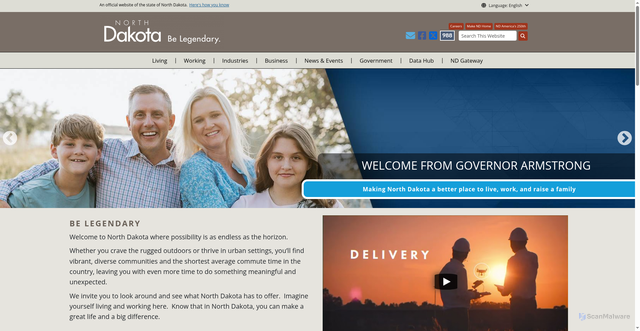 Security scan screenshot of https://www.nd.gov/