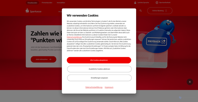 Security scan screenshot of https://sparkasse.de
