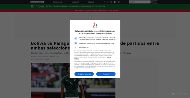 Security scan screenshot of https://www.bolivia.com/futbol/eliminatorias/bolivia-vs-paraguay-este-es-historial-partidos-entre-ambas-selecciones-322582