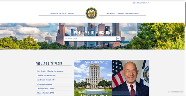 Security scan screenshot of https://houstontx.gov/