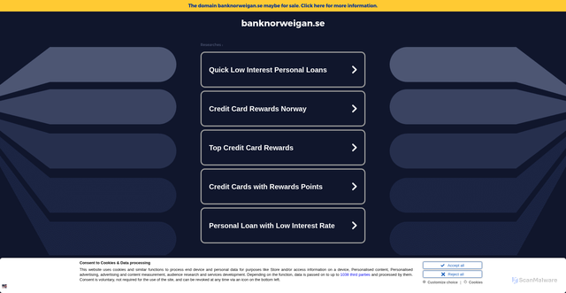 Security scan screenshot of https://banknorweigan.se