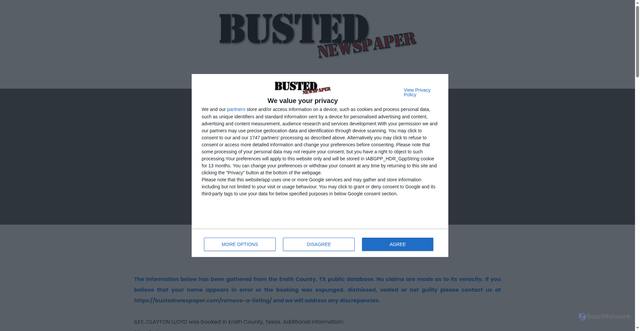 Security scan screenshot of https://bustednewspaper.com/texas/iley-clayton-lloyd/20260424/