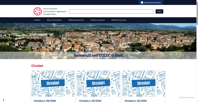 Security scan screenshot of https://www.odcec.rieti.it