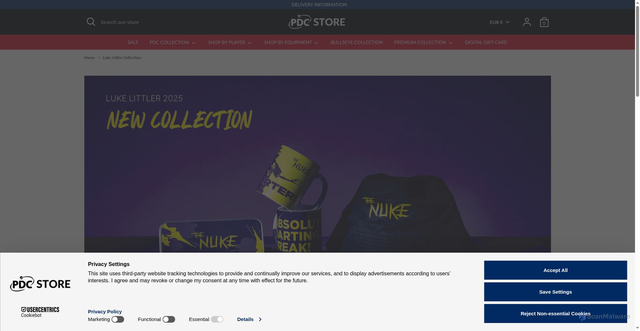 Security scan screenshot of https://pdcstore.com/collections/luke-littler-collection
