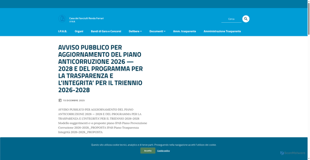 Security scan screenshot of https://www.ipabrendaferrari.it/
