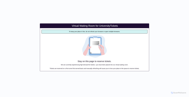 Security scan screenshot of https://nsuspartanstickets.universitytickets.com/w/event.aspx?id=1869