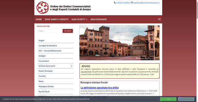 Security scan screenshot of https://www.commercialistiarezzo.it