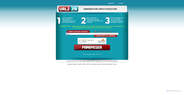 Security scan screenshot of https://urlz.fr/gG7hH8i