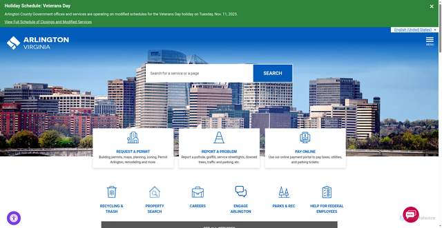 Security scan screenshot of https://www.arlingtonva.us/