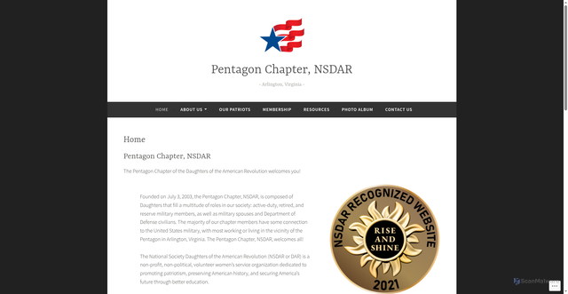 Security scan screenshot of https://pentagonchapter.wordpress.com/