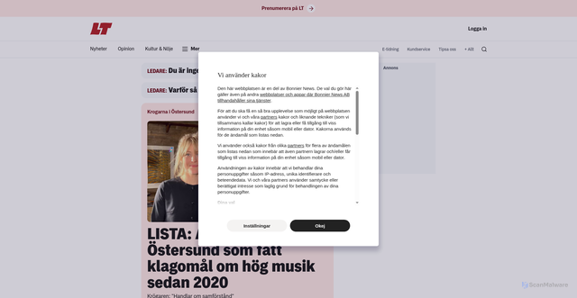 Security scan screenshot of https://www.ltz.se/
