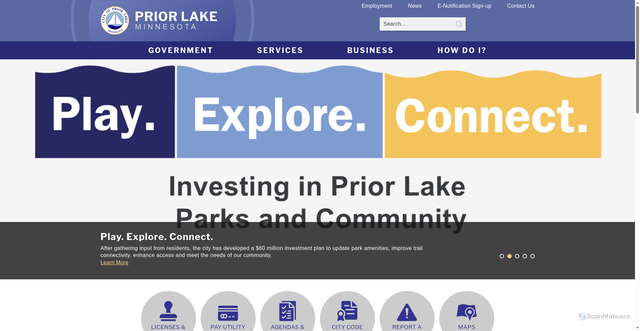Security scan screenshot of https://www.priorlakemn.gov/