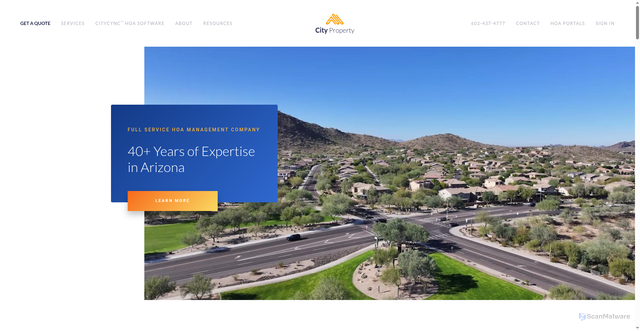 Security scan screenshot of https://cityproperty.com