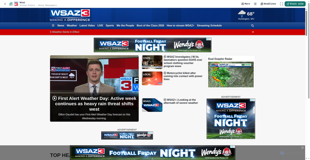 Security scan screenshot of https://www.newspapersland.com/united-states/wsaz/