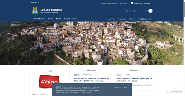 Security scan screenshot of https://www.comunereitano.com/