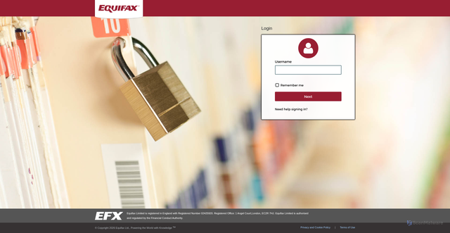 Security scan screenshot of https://authsvc-eu.equifax.com